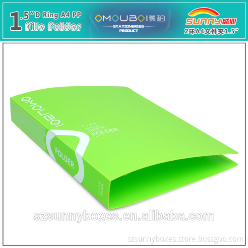 Wholesale A4 Color PP Clear Pocket 2 Ring Binder Presentation Folder